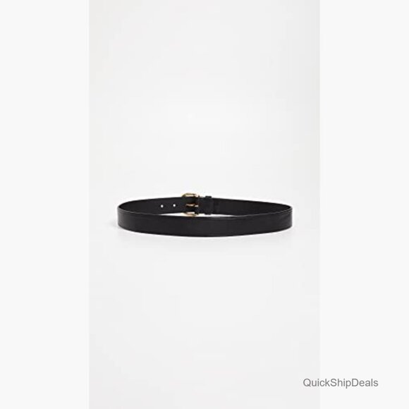 Leather Belt with Gold-Tone Buckle, 1.25in Width main image 5